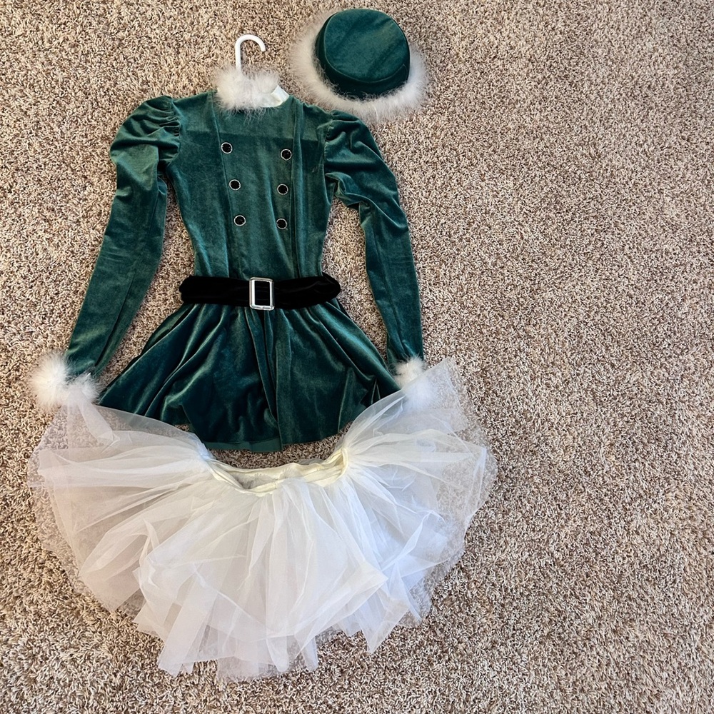 Dansco green small adult festive Christmas dance costume